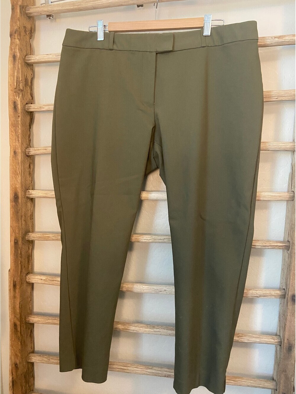 Liz Claiborne Career Emma Classic Olive Green Dress Pants Size 16